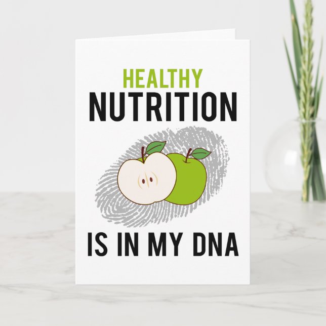 Tarjeta Nutricionista y saludable nutrición diciendo regal (Anverso)