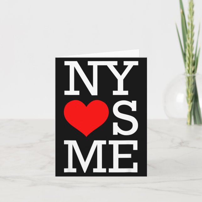 Tarjeta Ny Loves Me Funny I Heart New York  (Anverso)