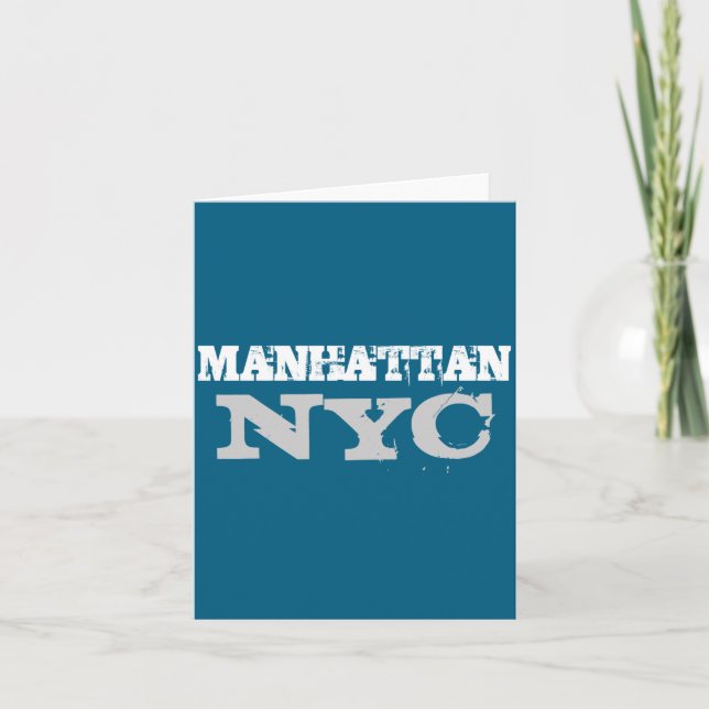 Tarjeta Nyc Manhattan New York City Elegant Black Template (Anverso)