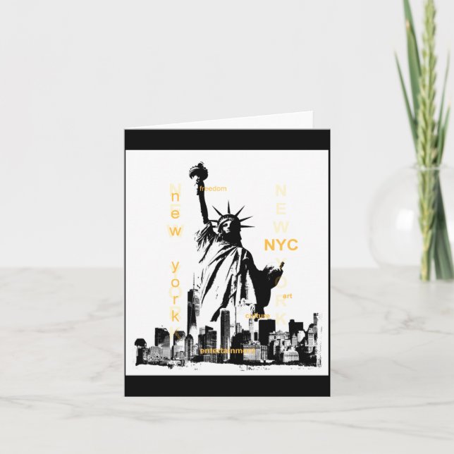Tarjeta Nyc New York Brooklyn Bridge Liberty Statue Mens _ (Anverso)