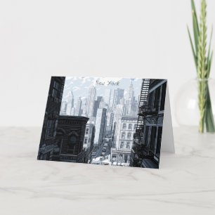 Tarjeta NYC personalizada en blanco y negro de Nue