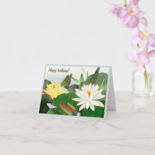 Tarjeta Nymphaea lotus, Feliz cumpleaños