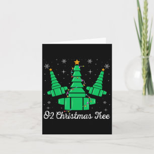 Tarjeta O2 Árbol de Navidad Terapia Respiratoria Xmas Luz