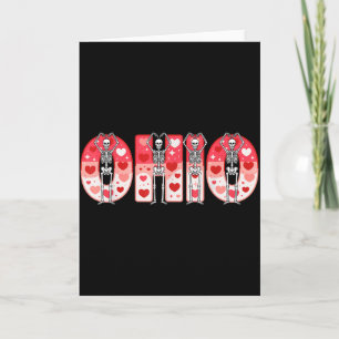 Tarjeta O-h-i-o Esqueletos Divertidos Ohio En San Valentín