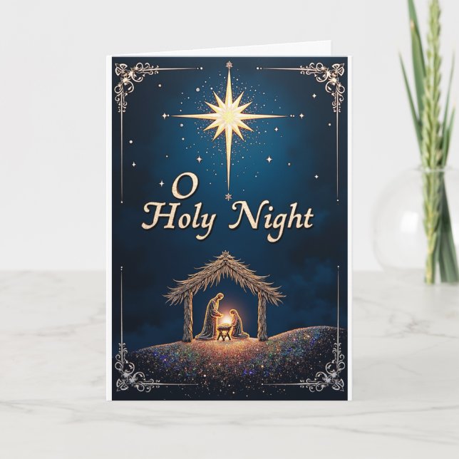 Tarjeta O Holy Night Nativity Card (Anverso)