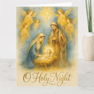 Tarjeta O Holy Night Nativity Christmas