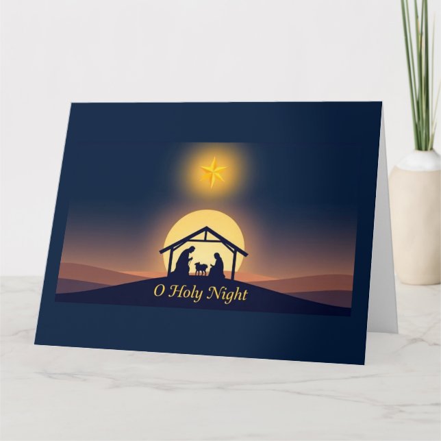 Tarjeta O Holy Night Nativity Christmas (Anverso)