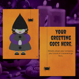 Tarjeta o Invitación de Bruja de Halloween Adorabl