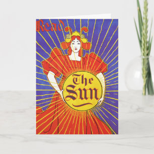 Tarjeta o invitación de Nouveau del arte: The Sun