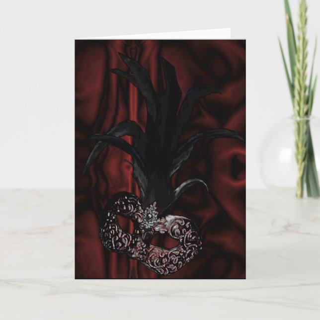 Tarjeta o invitación gótica de la mascarada (Anverso)