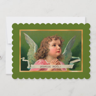 Tarjeta o invitación Joyeux Noel Angel