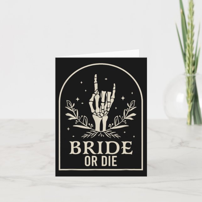 Tarjeta O Muera Skeleton Hand Gothic Bachelorette Party (Anverso)