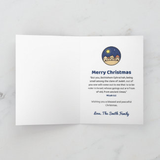 Tarjeta O Pequeña Ciudad de Belén Navidad Personalizada