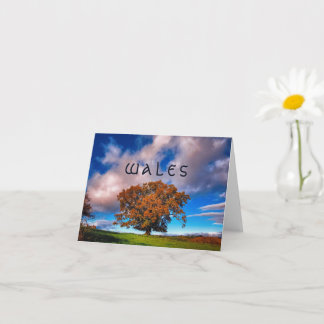 Tarjeta Oak Tree de Otoño en Gales - carta en blanco