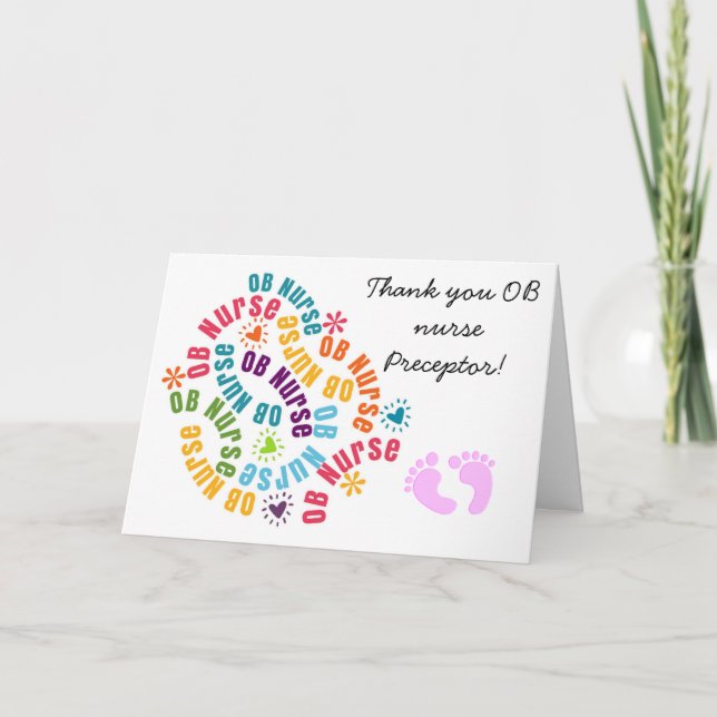 Tarjeta OB Nurse Preceptor Thank You (Anverso)