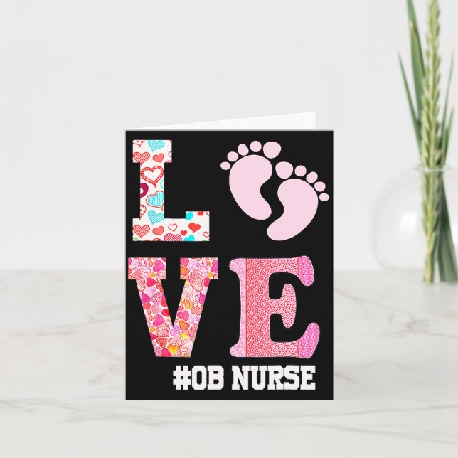 Tarjeta Ob Nurse Valentines Day Delivery Labor Nursing 1  (Anverso)