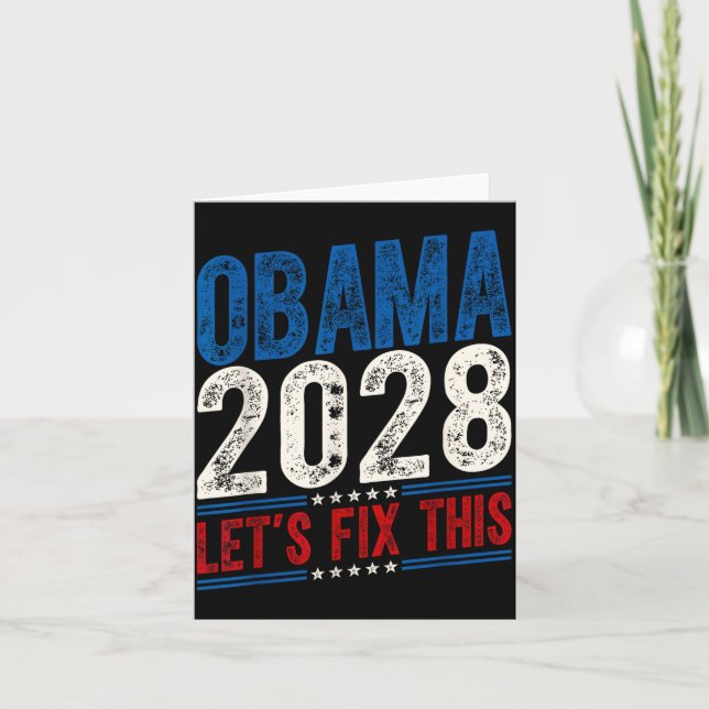 Tarjeta Obama 2028 Let's Fix This Obama 48th President (Anverso)