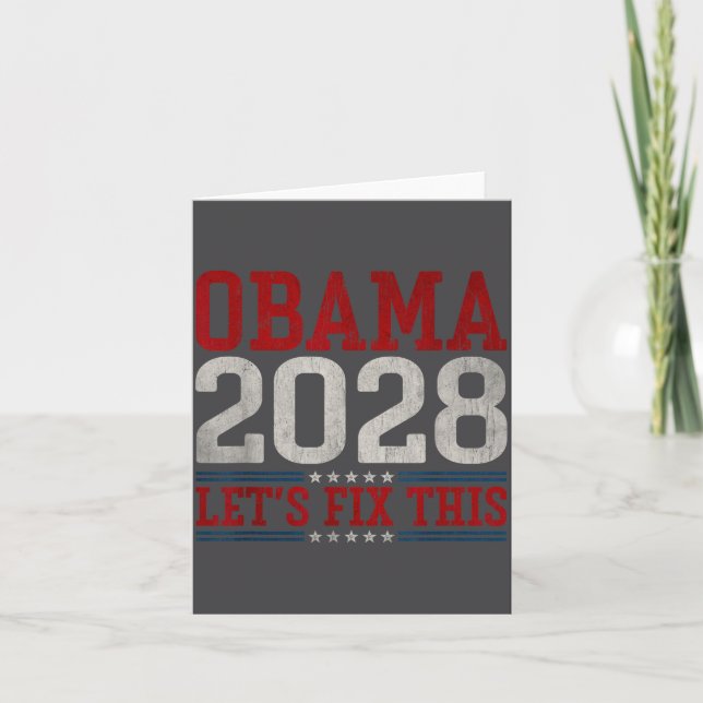 Tarjeta Obama 2028 Let's Fix This Obama 48th President (Anverso)