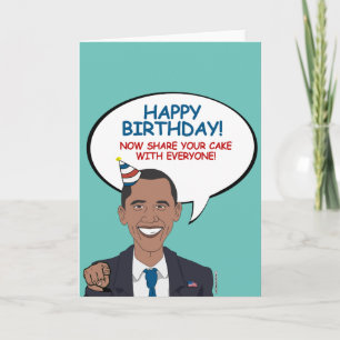 Tarjeta Obama: Ahora comparte tu pastel de cumpleaños con