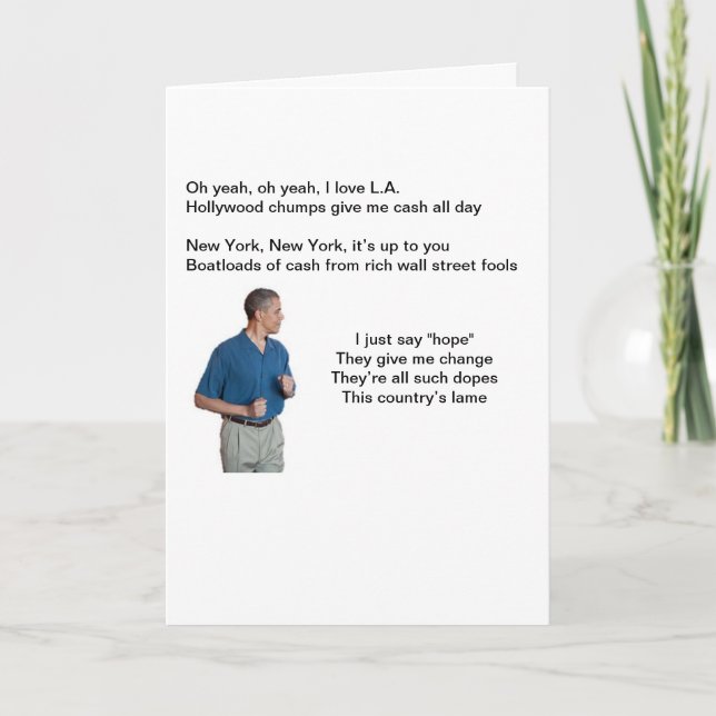 Tarjeta Obama el elitista (Anverso)