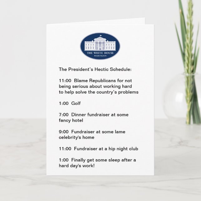 Tarjeta Obama - El Golfer / La recaudación de fondos en je (Anverso)