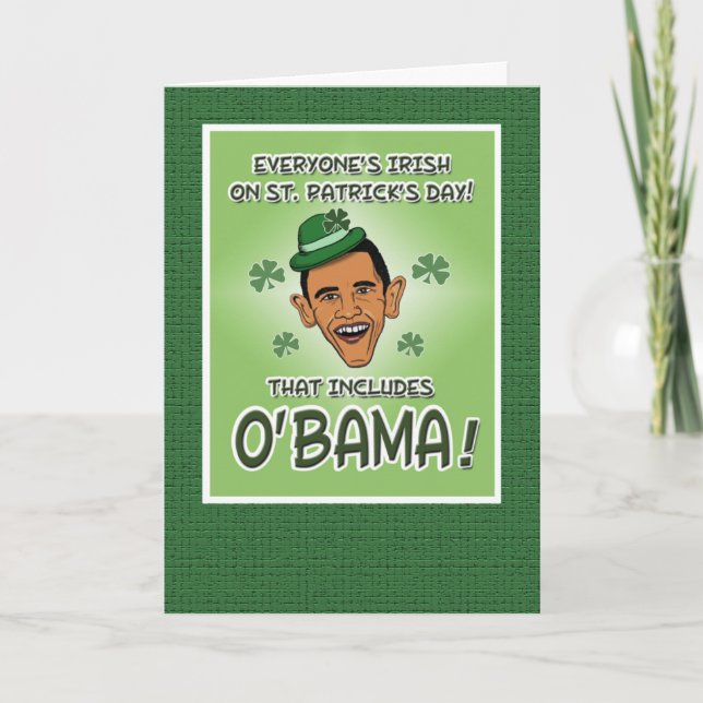Tarjeta Obama gracioso o O'Bama St. Patrick's Day (Anverso)