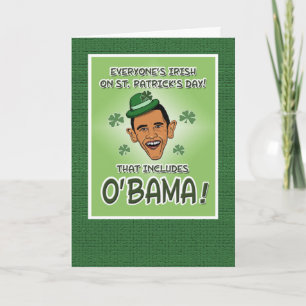 Tarjeta Obama gracioso o O'Bama St. Patrick's Day