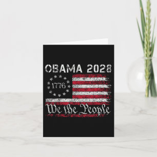Tarjeta Obama Retro Vintage Bandera Estadounidense Patriót