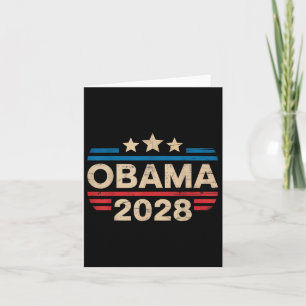 Tarjeta Obama retro vintage para presidente 2028 gracioso