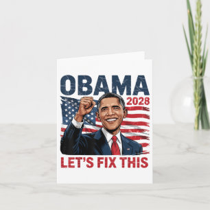 Tarjeta Obama Viñeta Retro Patriótico Protesta Política 20