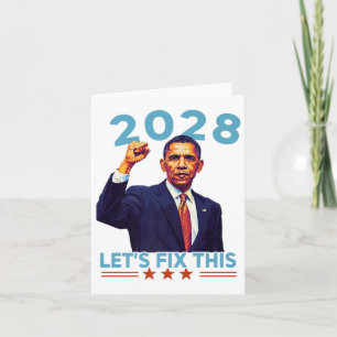 Tarjeta Obama Viñeta Retro Patriótico Protesta Política 20