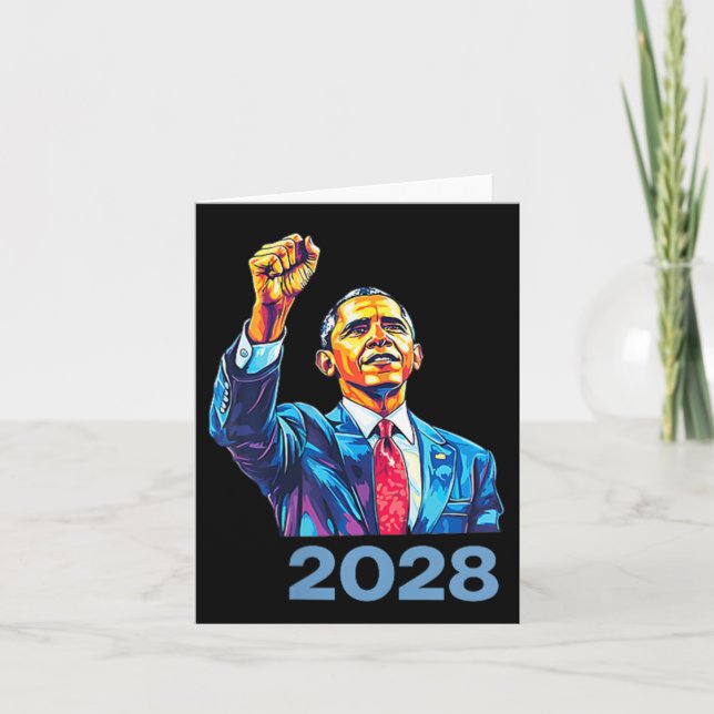 Tarjeta Obama vintage presidente 2028 Obama (Anverso)