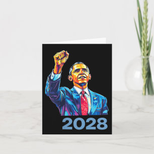 Tarjeta Obama vintage presidente 2028 Obama