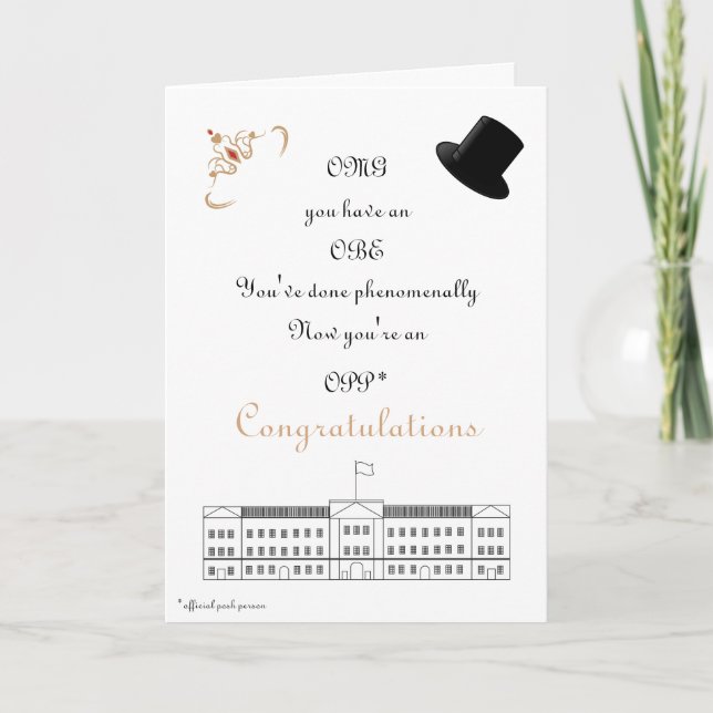 Tarjeta OBE Felicitaciones (Anverso)