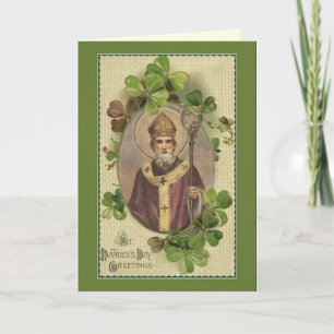 Tarjeta Obispo Shamrocks Prayer irish de St Patrick