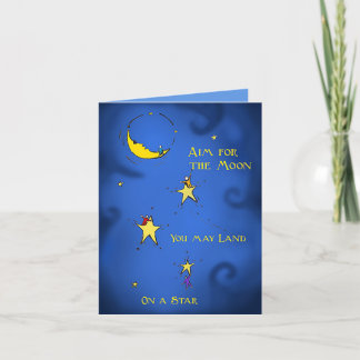 Tarjeta Objetivo de la enhorabuena para la luna