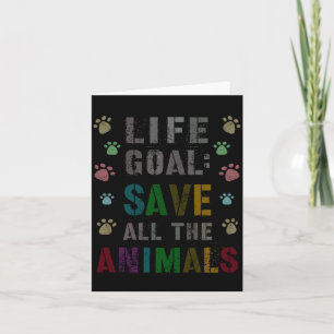 Tarjeta Objetivo de vida lindo Salvar animales Día de resc