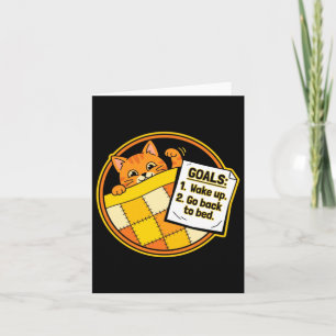 Tarjeta Objetivos de gato divertido - Texto de dibujos ani