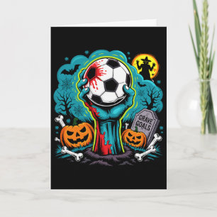Tarjeta Objetivos de tumba Fútbol de zombies de Halloween 