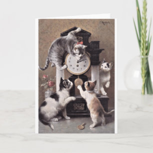 Tarjeta Obra de arte de época - Es hora de que los gatitos