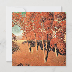 Tarjeta Obra de Grant Wood, encina de primavera