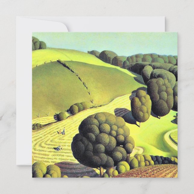 Tarjeta Obra de Grant Wood, Young Corn (Anverso)