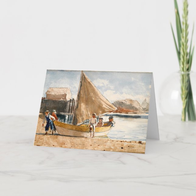 Tarjeta Obra de Winslow Homer, Summertime, (Anverso)