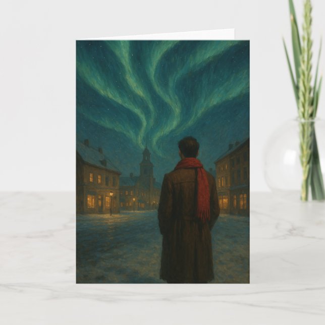 Tarjeta Observación de la Aurora de Navidad (Anverso)
