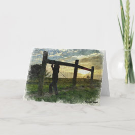 Tarjeta Observando la puesta de sol