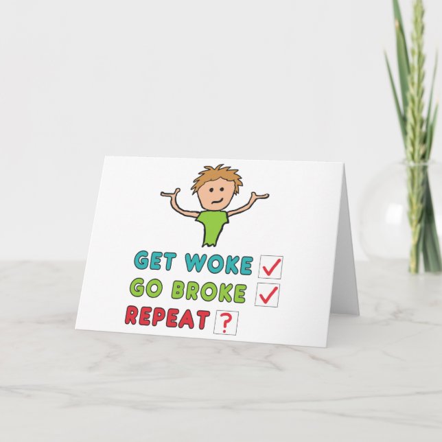 Tarjeta Obtén Woke Go Broke (Anverso)