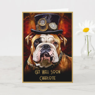 Tarjeta Obtener Bien Pronto Bulldog Británico Nombre Perso