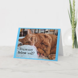 Tarjeta Obtener buenos deseos de Ginger Cat