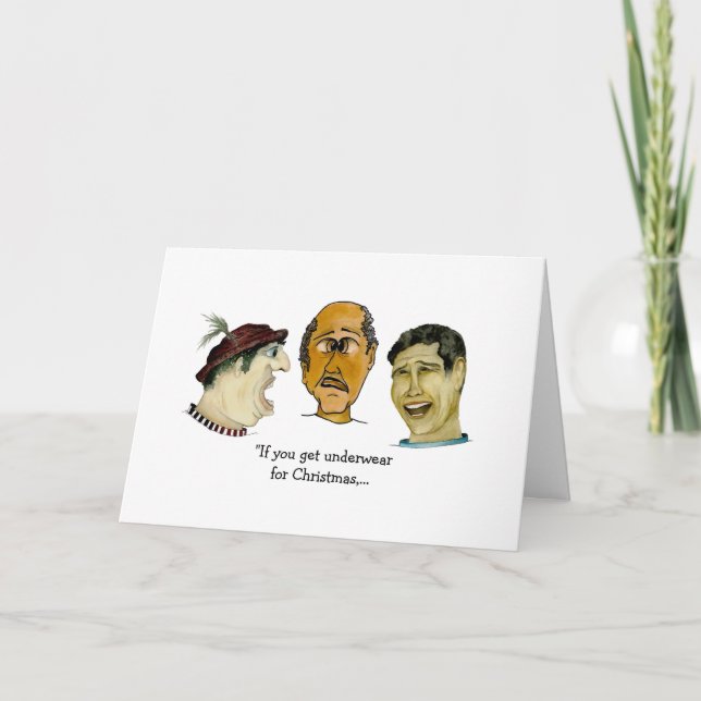 Tarjeta Obtener ropa interior para Navidades (Anverso)