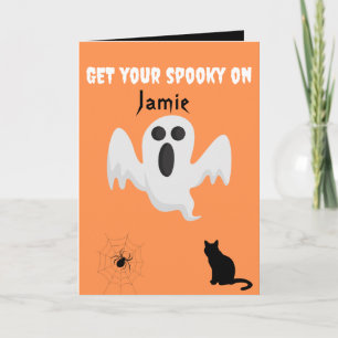TARJETA OBTENGA SU SPOOKY EN GHOST CUSTOM HALLOWEEN